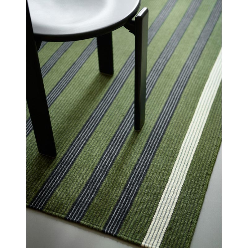 Fleur Hand Woven Rug - Moss / Black, 170 x 240cm des. Lisbet Friis for Fabula Living