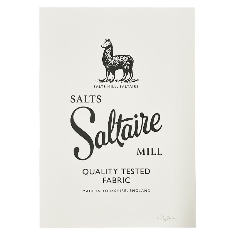 Salts Mill Archive Label Hand Pulled Screenprint by Rachael Lightowler