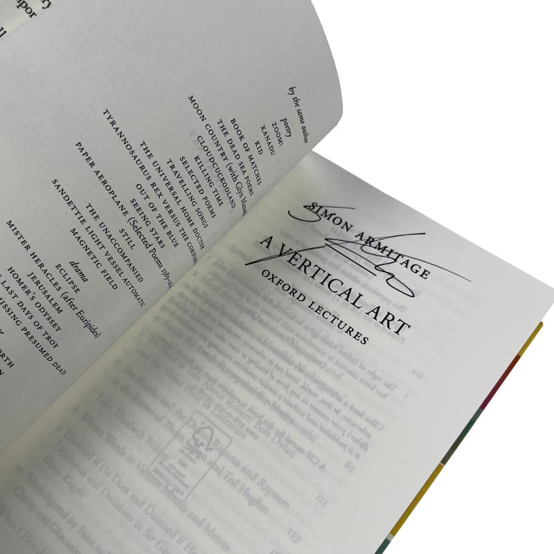 A Vertical Art by Simon Armitage - signed paperback