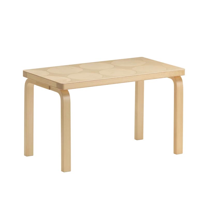 Bench 153B - Kivet - des. Alvar Aalto 1945, Pattern des. Maija Isola 1956, made by Artek + Marimekko