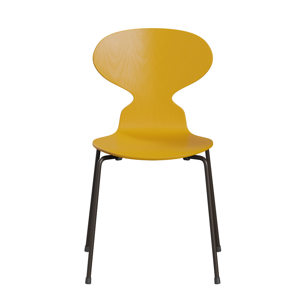 Ant chair des. Arne Jacobsen, 1951 - True yellow / Brown bronze - made by Fritz Hansen