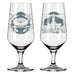 Brauchzeit Beer Glass Set #7, #8 with Lighthouse Illustration (3471004) - des. Philip Harris for Ritzenhoff