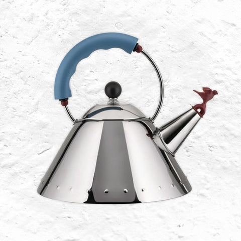 Kettle 9093 - blue - des. Michael Graves, 1985 (made by Alessi)