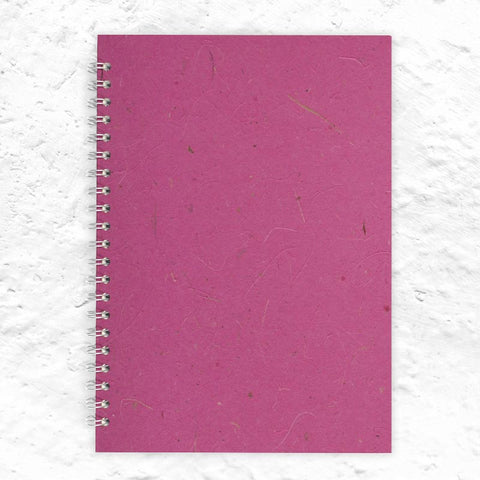 Berry A4 Portrait Spiral Bound Sketchbook by Pink Pig (silk & banana leaf tissue cover)