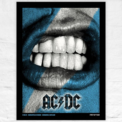 AC/DC Murrayfield poster by Tommy Davidson-Hawley - artist's proofs signed by Davidson-Hawley