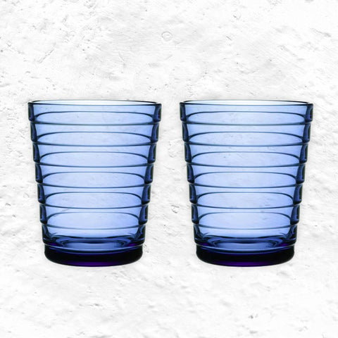 Set of 2 Aino Aalto Tumblers - 22cl, ultramarine blue - made by Iittala