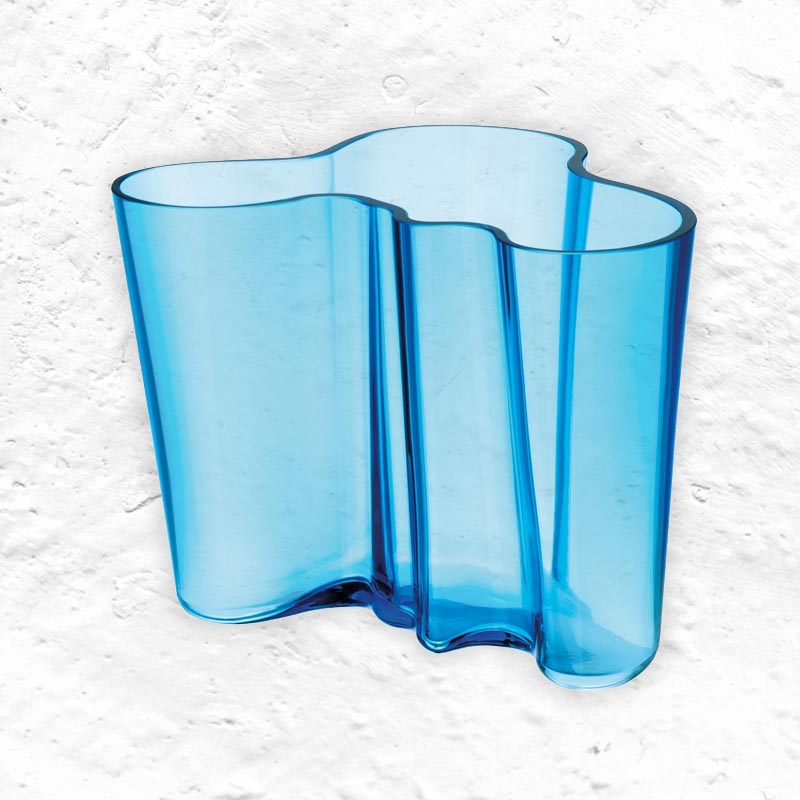 Aalto Vase - 160mm, Turquoise - des. Alvar Aalto, 1937, made by Iittala
