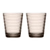 Set of 2 Aino Aalto Tumblers - 22cl, linen - made by Iittala