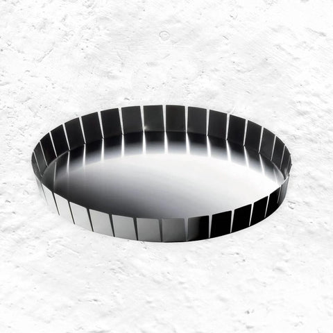 Alle Cinque E Mezza ('at half past five') round tray des. Konstantin Grcic for Serafino Zani