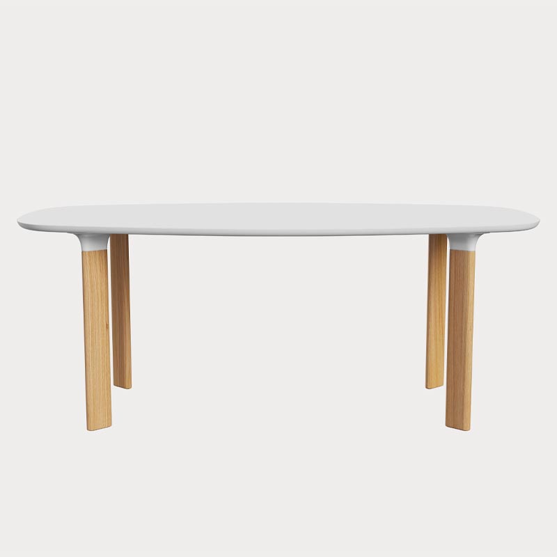 Analogue Dining table des. Jaime Hayon - White / Oak - made by Fritz Hansen