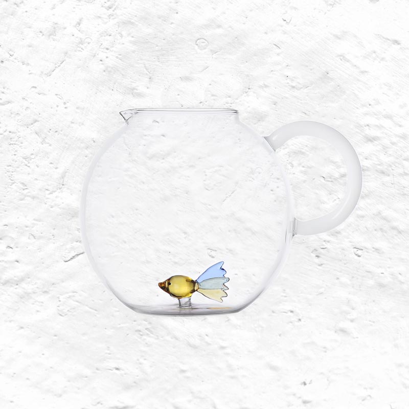 Animal Farm Round Jug with Fish des. Alessandra Baldereschi for Ichendorf Milano