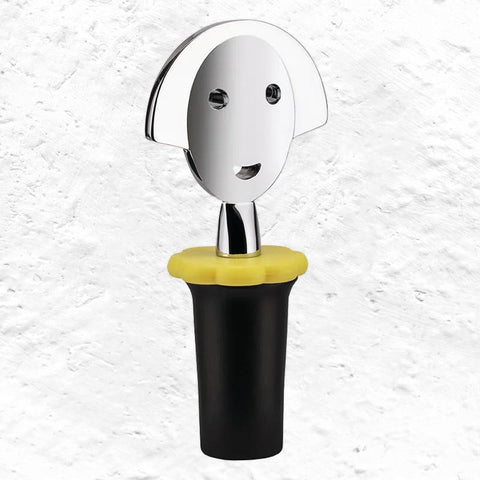 Anna Stop 2 Bottle Stopper - Black - des. Alessandro Mendini for Alessi