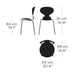 Ant chair des. Arne Jacobsen, 1951  - Pale rose / Black - made by Fritz Hansen