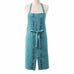 Bon Appetit 100% Linen Apron - Turquoise/Black - by Charvet Editions
