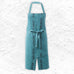 Bon Appetit 100% Linen Apron - Turquoise/Black - by Charvet Editions