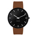 City Hall Watch, des. Arne Jacobsen - 40mm - Black with Brown Pampass Leather Strap