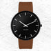 City Hall Watch, des. Arne Jacobsen - 40mm - Black with Brown Pampass Leather Strap