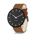 City Hall Watch, des. Arne Jacobsen - 40mm - Black with Brown Pampass Leather Strap