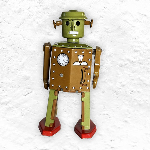 Atomic Man Robot, Green / Brown, 13cm High