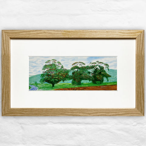 Autumn Trees Near Thixendale (Mini-Frame) by David Hockney