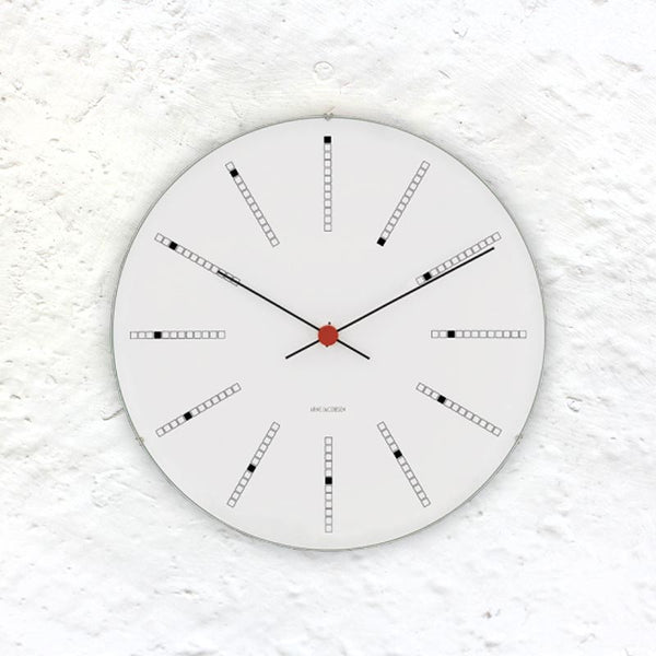 Bankers wall clock des. Arne Jacobsen - 29cm diameter - Salts Mill Shop