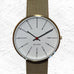 Bankers Watch des. Arne Jacobsen - 40mm diameter, white dial, gold mesh strap