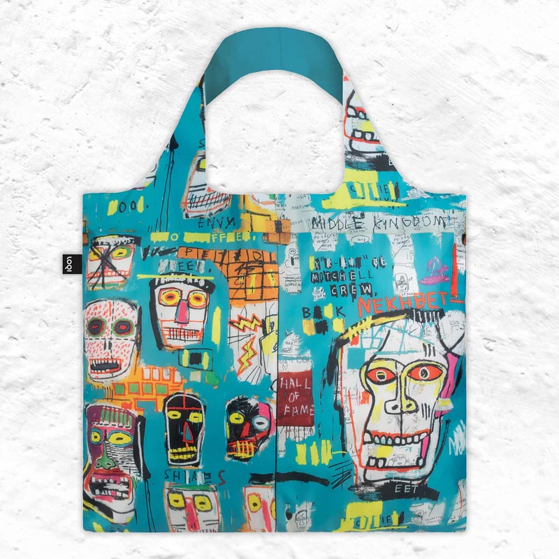 LOQI Foldaway Shopping Bag - Jean-Michel Basquiat - Skull