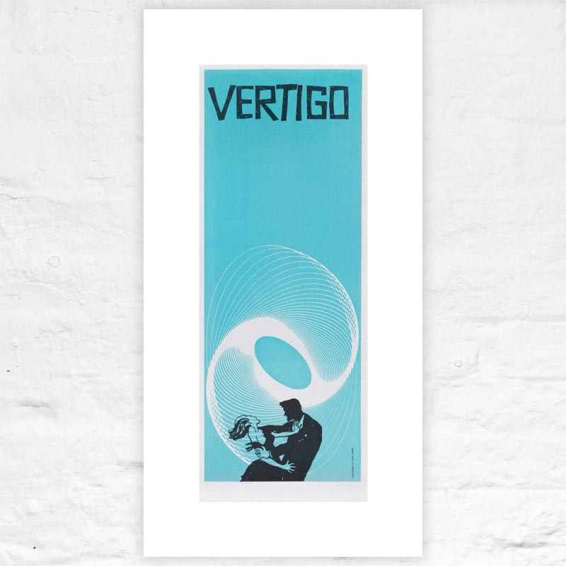 Vertigo (small blue) poster by Saul Bass