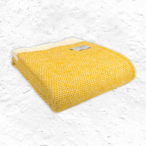 Pure New Wool Throw - Beehive Yellow - by Tweedmill