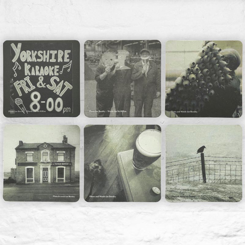 Sup Up & Away Set of 6 Beermats by Ian Beesley and Ian McMillan - exclusive