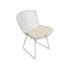 Bertoia side chair - chrome frame - upholstered seat - designed by Harry Bertoia, 1952. Made by Knoll