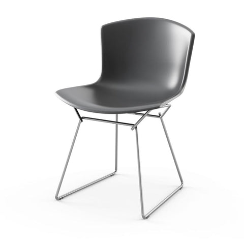 Bertoia Plastic Side Chair des. Harry Bertoia, 1956 - grey shell / chrome base (made by Knoll)