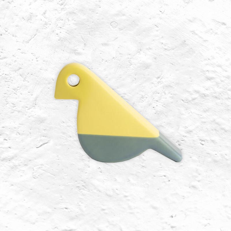 Bird figure - Matt Yellow / Grey  (IKN 20) des. Aldo Bagni, 1970s, made by Nuove Forme (exclusive)