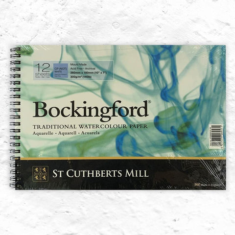 Bockingford wire bound watercolour pad, 10 x 7", 12 sheets, cold pressed (green pad)”