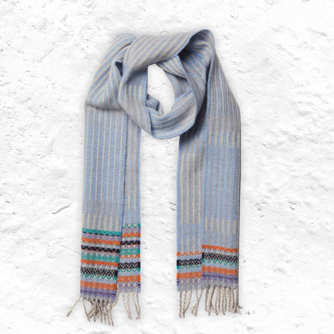 Bothy Periwinkle 100% Merino Lambswool Scarf by Wallace Sewell