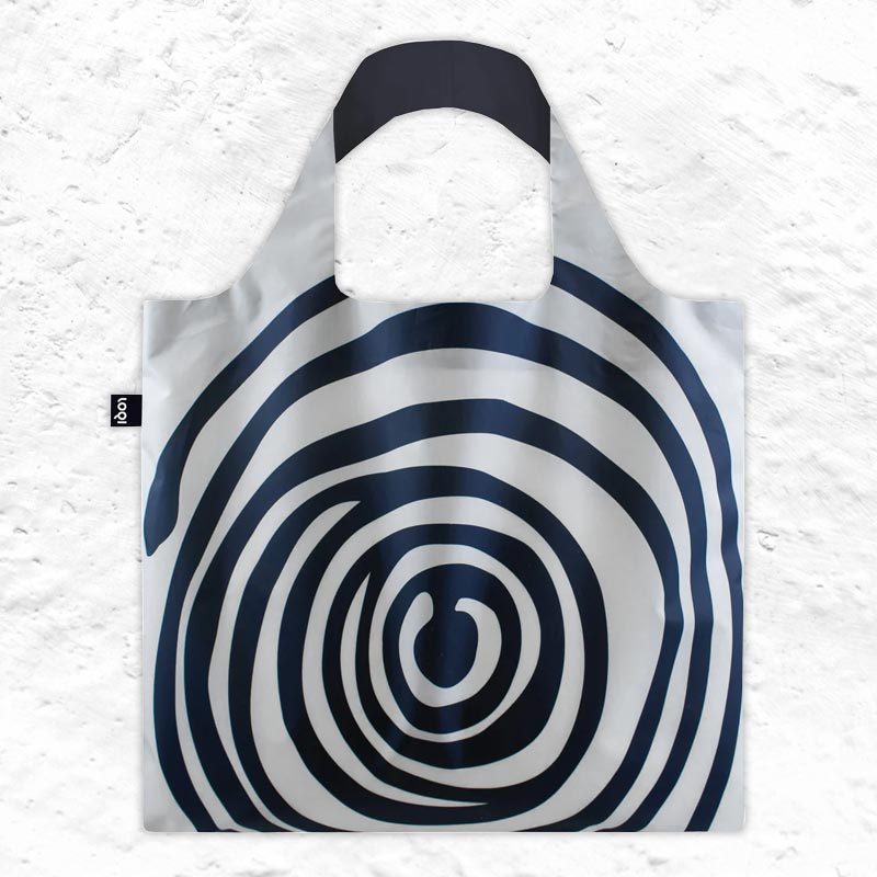 LOQI Foldaway Shopping Bag - Louise Bourgeois - Spirals Black