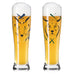 Brauchzeit 'Weizen' (Wheat Beer) Glass Set featuring Fox and Lynx Illustrations, des. Ana Vasconcelos for Ritzenhoff