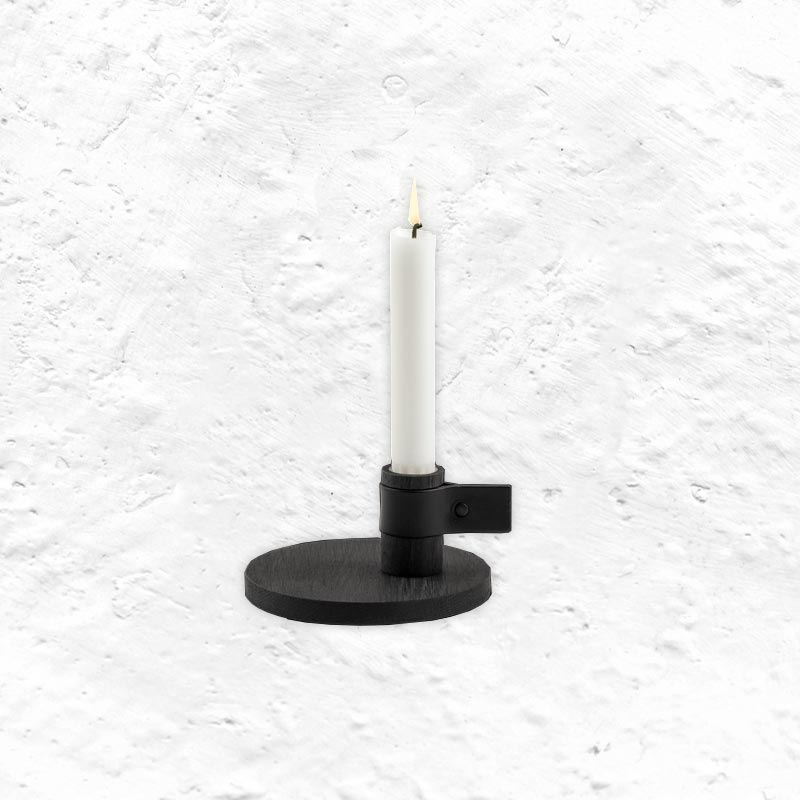 Bright Light Candle Holder - Black Oak - by Ekta Living