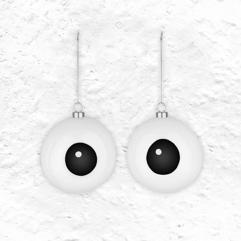 Carol Treebies - Set of 2 Hand-Painted Baubles - des. PlayLab for Alessi