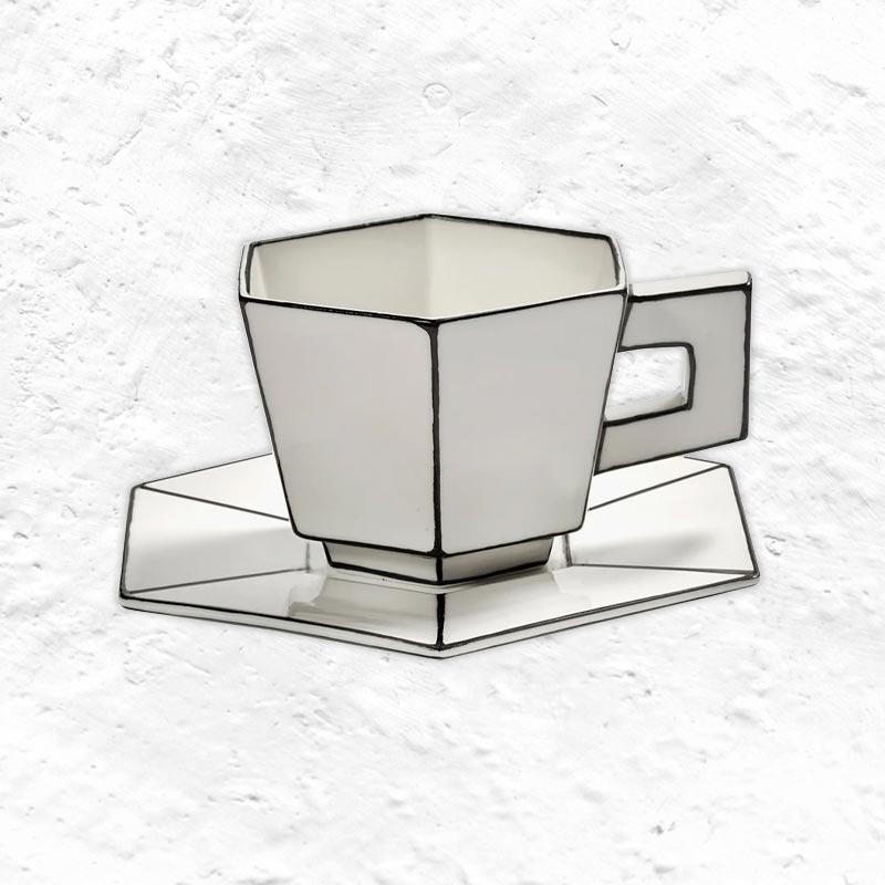 Carte Blanche Cappuccino Cup & Saucer, des. Annebet Philips for Serax