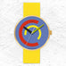 Centum Watch - Leather Band - Blue red / yellow Dial - by Walter Gropius Watches
