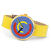 Centum Watch - Leather Band - Blue red / yellow Dial - by Walter Gropius Watches