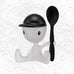 Cico Egg Cup with Salt Castor - Black - des. Stefano Giovannoni for Alessi