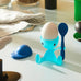 Cico Egg cup with Salt Castor - Blue - des. Stefano Giovannoni for Alessi