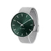 City Hall watch des. Arne Jacobsen - 40mm diameter, Green dial, matt steel mesh band