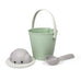 "Crock" Dog Dry Food Container with Scoop - Dove grey / Green