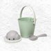 "Crock" Dog Dry Food Container with Scoop - Dove grey / Green