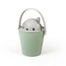 "Crock" Dog Dry Food Container with Scoop - Dove grey / Green