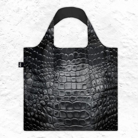 LOQI Foldaway Shopping Bag - Crocodile Black