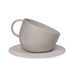 "CUP" Dog Bowl and "PLATE" Underlay Mat - Turtledove - by United Pets